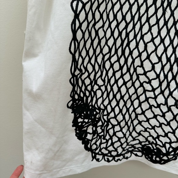 Burberry Men’s White Polo Shirt size M. Fish net design. Authentic - Picture 4 of 12